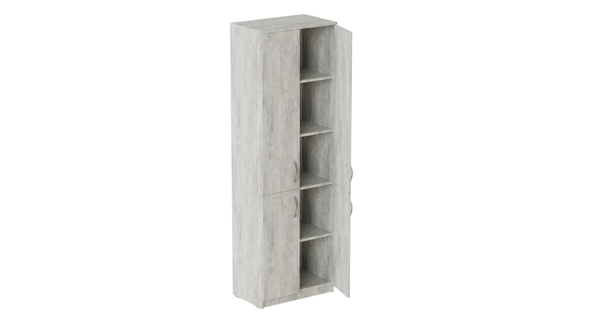 Шкаф Ferrum-decor Анжело на 5 полок с 4 дверями ДСП 16 мм 1900x600x380 мм Бетон (FRD-105006)