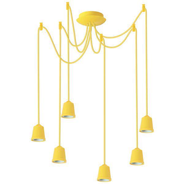 Підвісний світильник ERKA 626 стельовий 6xЕ27 2 м Жовтий (27550597)