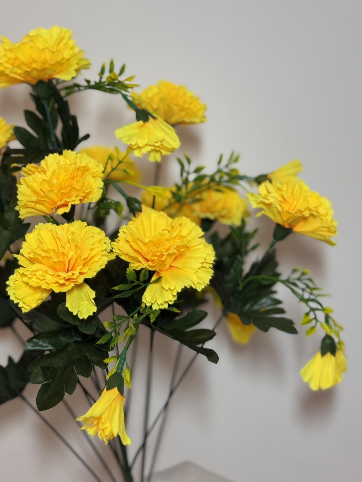 Штучний букет Гвоздика 55 см Жовтий - фото 2