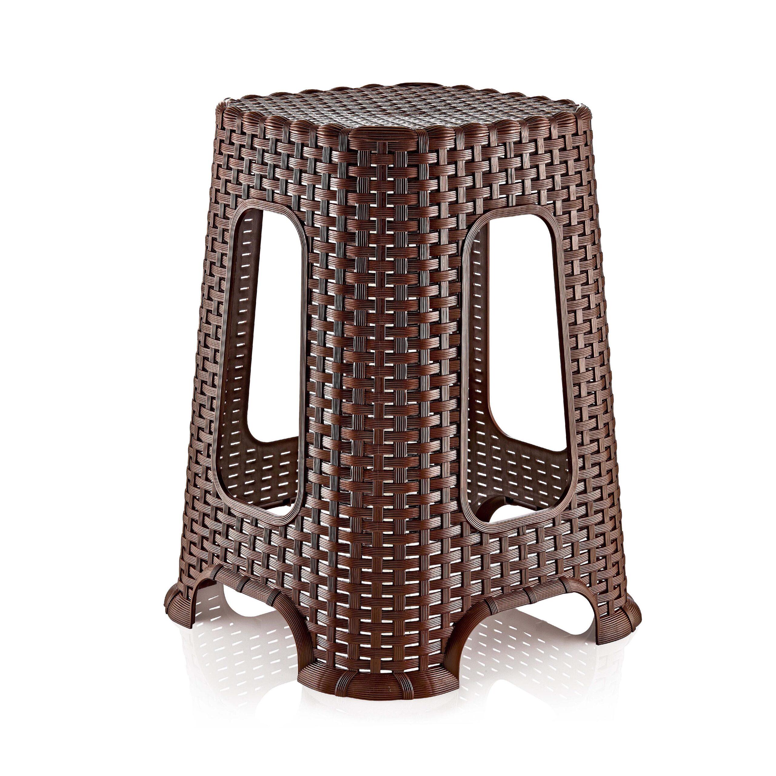 Табурет Ozer пластиковий ротанг Шоколадний (29716819)