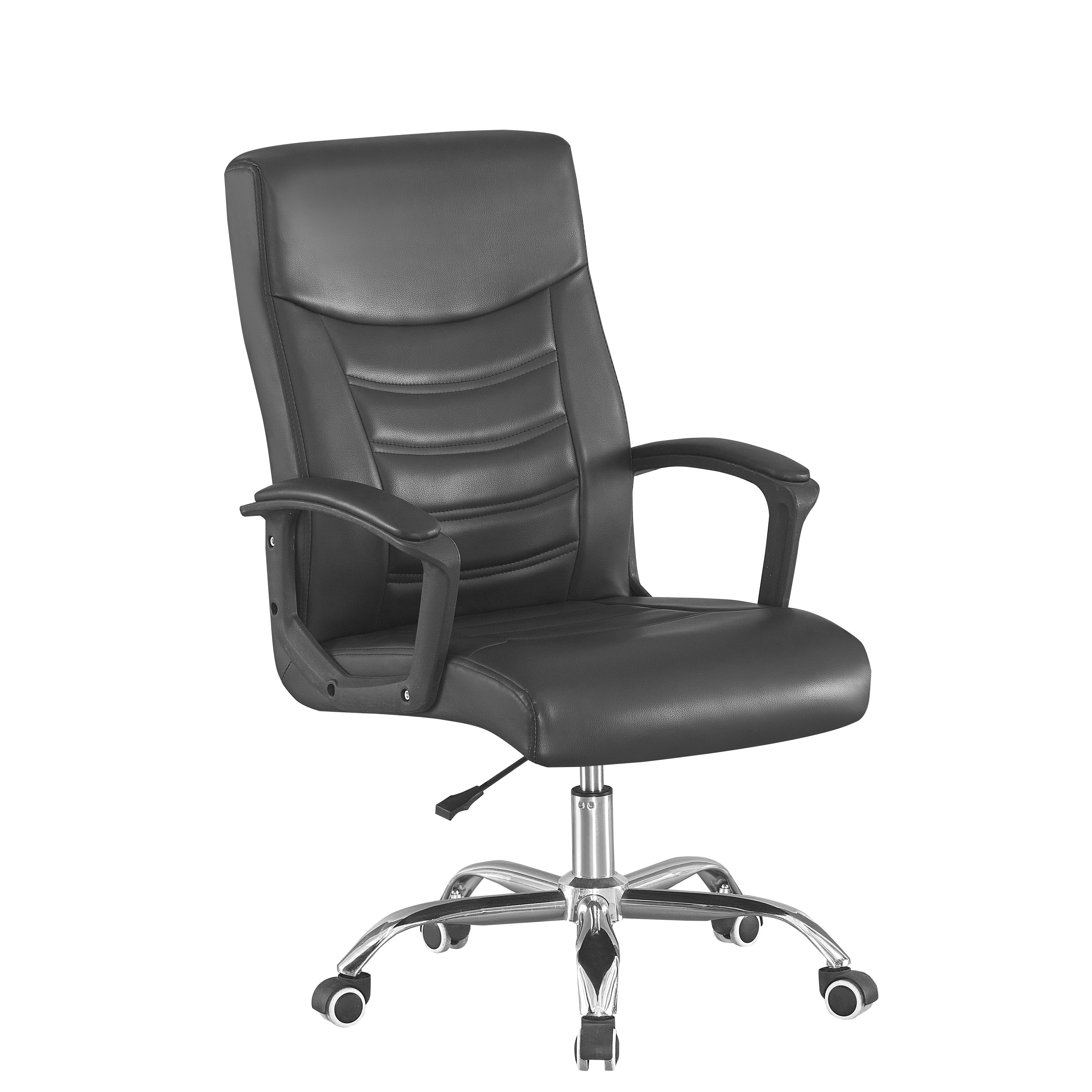 Кресло компьютерное Мікс Меблі Прокси механизм газлифт/металл/кожзаменитель Хром/Черный (А0055923) Кресло компьютерное Мікс Меблі Прокси механизм газлифт/металл/кожзаменитель Хром/Черный (А0055923)