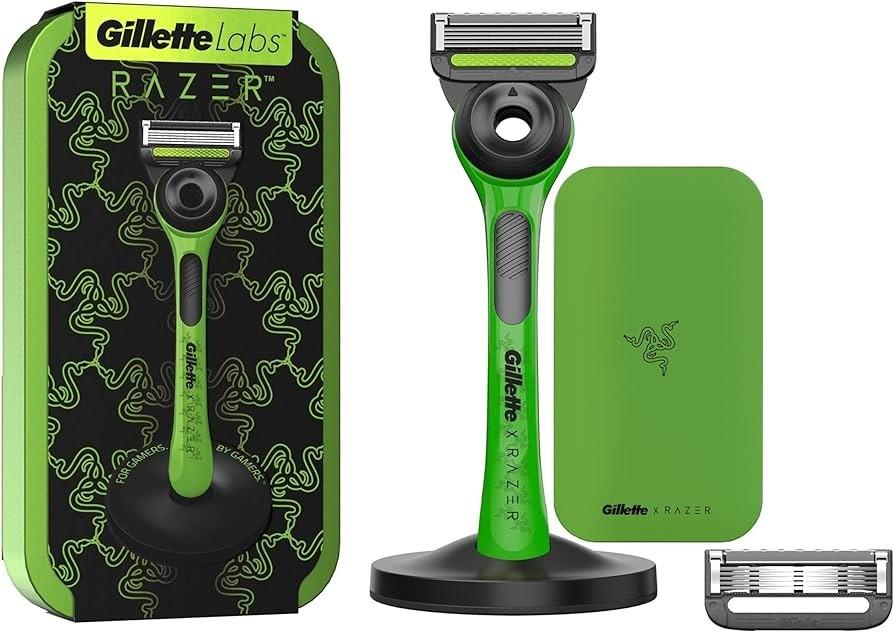 Верстат для гоління Gillette Labs Razer edition 5 лез + 2 картриджа з підставкою та кейсом Gold/Black (12581525) - фото 2