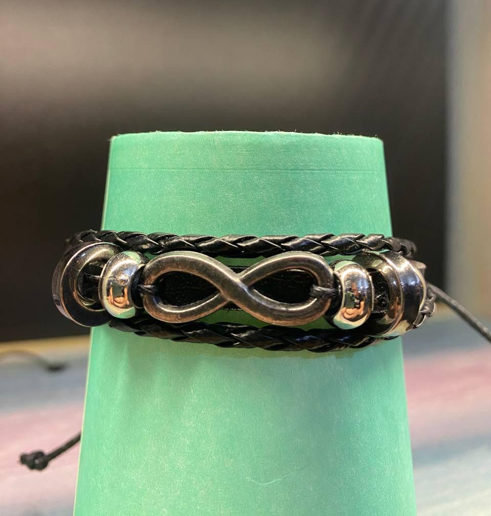 Браслет из экокожи PG06148 Знак бесконечности на завязке 6 см (14244840) Браслет из экокожи PG06148 Знак бесконечности на завязке 6 см (14244840)