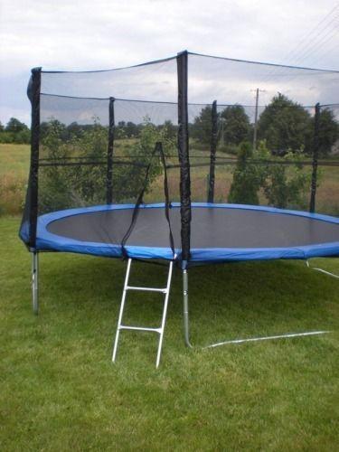 Батут FunFit сетка + лестница 435 см до 180 кг Синий/Черный - фото 8 Батут FunFit сетка + лестница 435 см до 180 кг Синий/Черный - фото 8