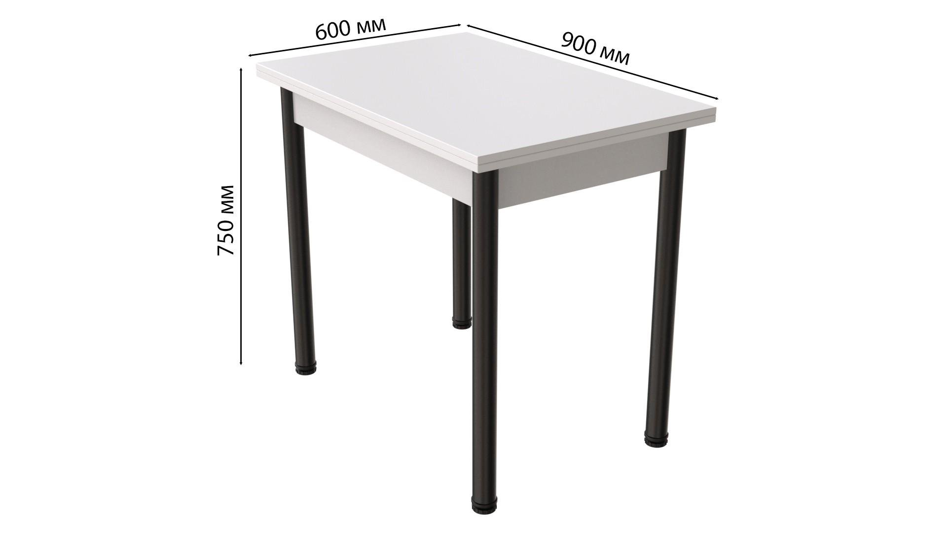 Обеденный стол-трансформер Ferrum-decor Берта металл/ДСП 16 мм 750x1200x900 мм Черный/Белый (FRD-105171) - фото 6 Обеденный стол-трансформер Ferrum-decor Берта металл/ДСП 16 мм 750x1200x900 мм Черный/Белый (FRD-105171) - фото 6