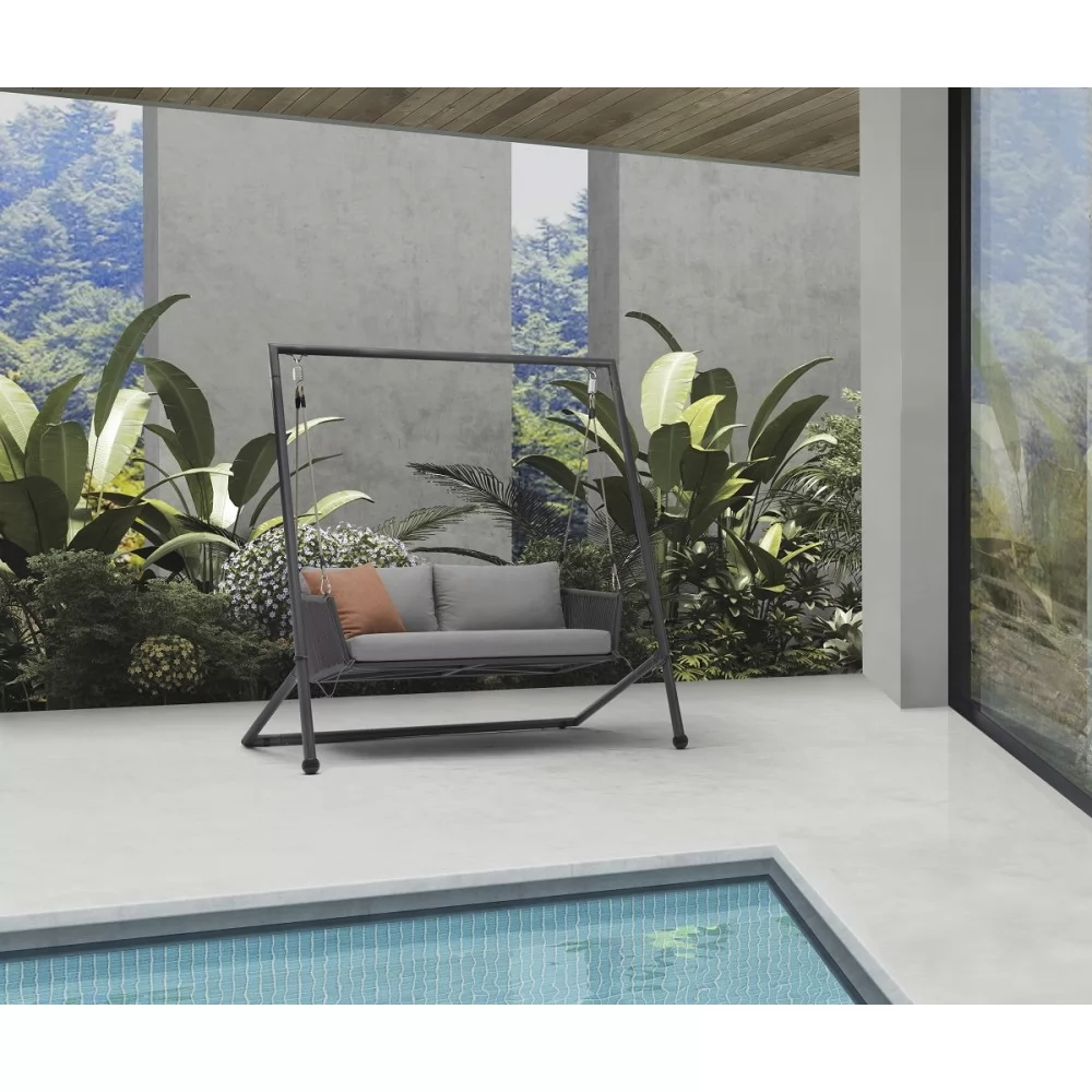 Садовая качель подвесная COUTURE DIVA 91704230 двухместная Черный (7106-09) - фото 2