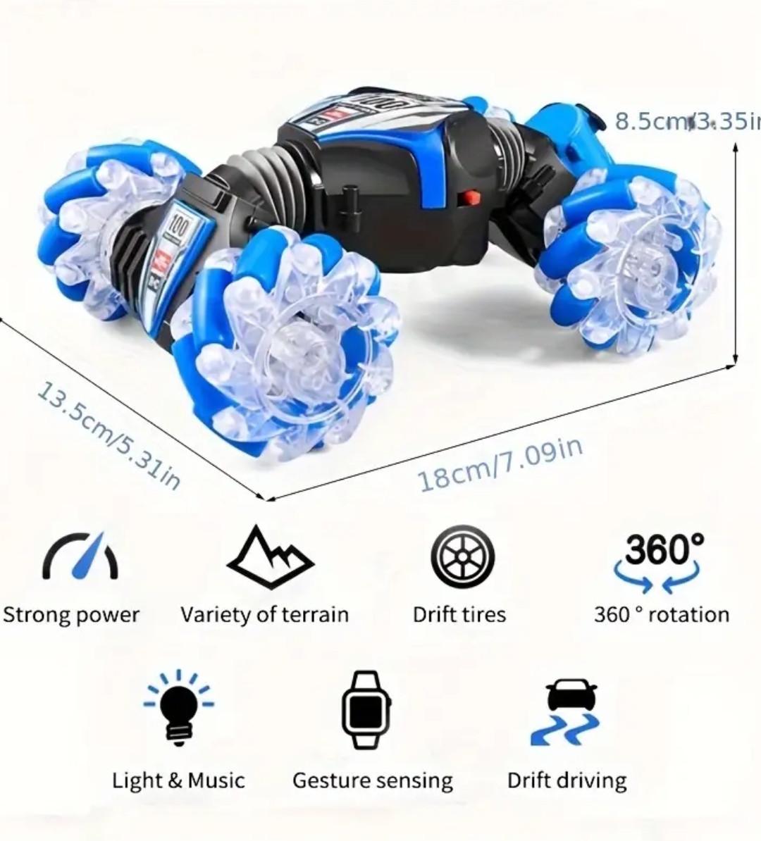 Радіокерована машинка перевертень Twist Stunt Car для дітей з підсвічуванням та трюками 360° та димом - фото 6 Радіокерована машинка перевертень Twist Stunt Car для дітей з підсвічуванням та трюками 360° та димом - фото 6