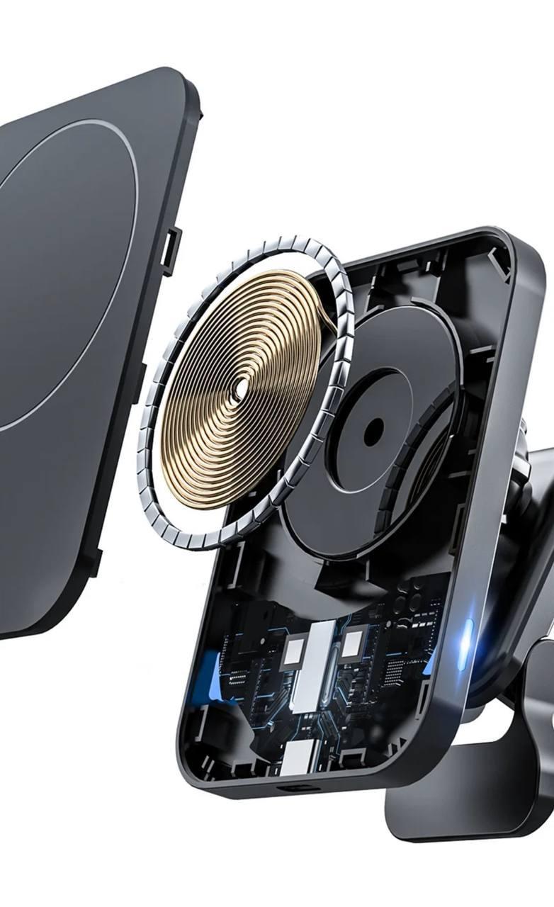 Тримач для телефону магнітний Vikefon 30w з зарядкою Type-C Black (712314642236) - фото 3 Тримач для телефону магнітний Vikefon 30w з зарядкою Type-C Black (712314642236) - фото 3