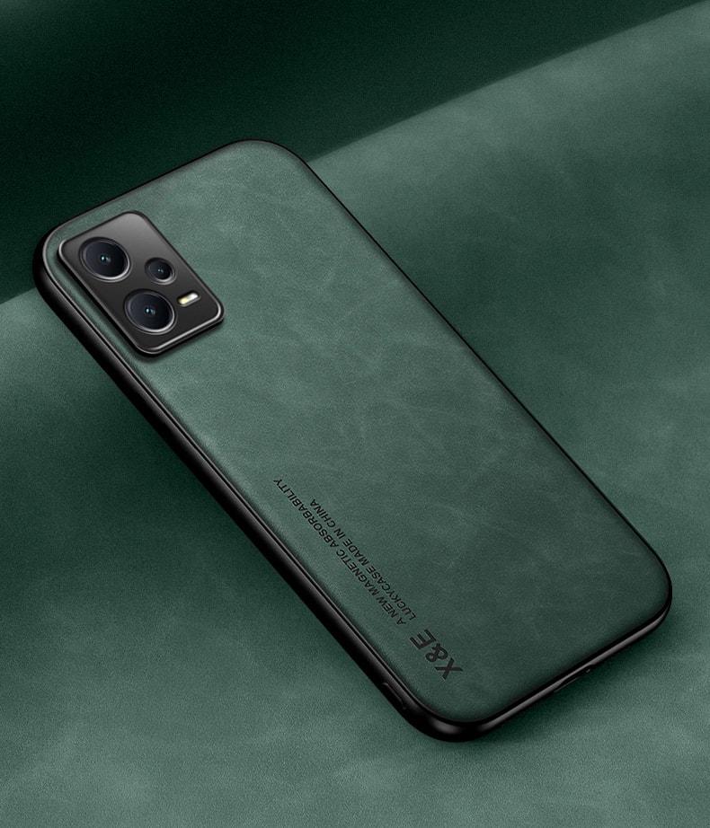Кожаный чехол XnE Xiaomi Redmi Note 12 Pro+ 5G с металлической вставкой Green (35028-08)