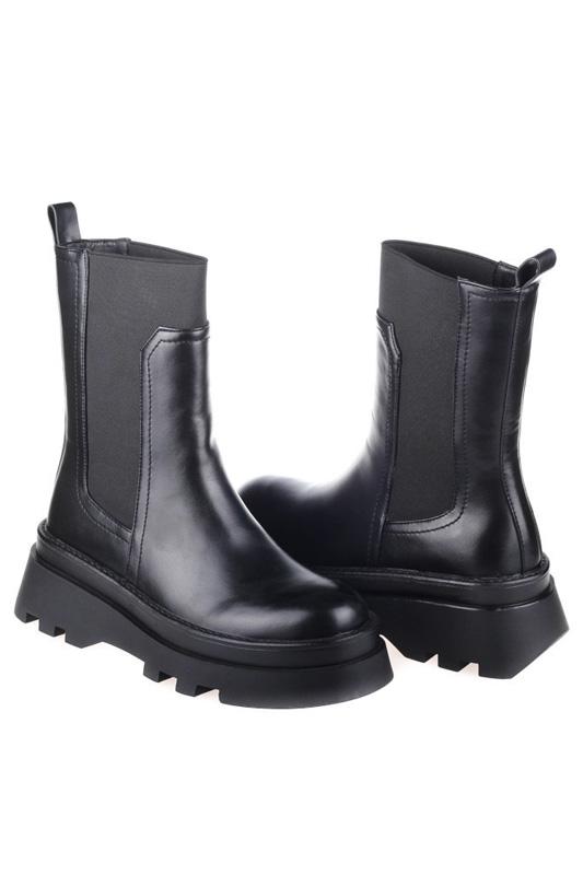 Черевики-челсі демісезонні високі жіночі на тракторній підошві Носи Своє р. 36 Чорний (15401)