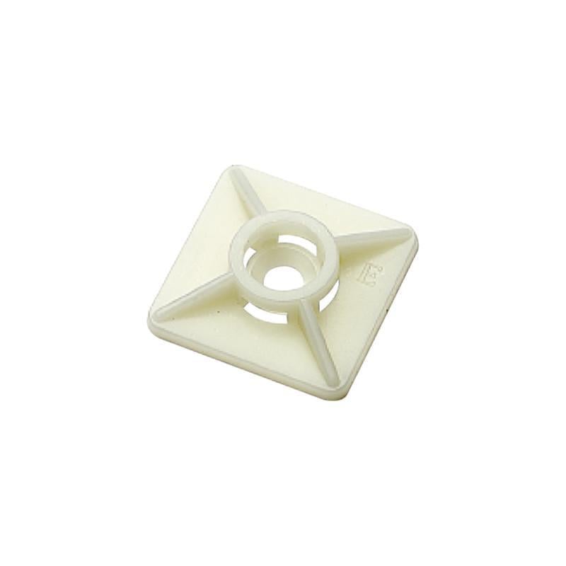 База для двух хомутов/стяжек Elematic 19х19 мм клеевая нейлон 100 шт. Белый (JS0010000CTB191901)