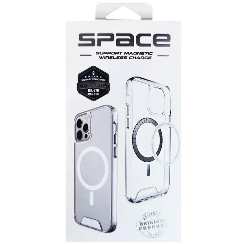 Противоударный чехол TPU Space Case with MagSafe для Samsung Galaxy S21 FE Прозрачный - фото 3