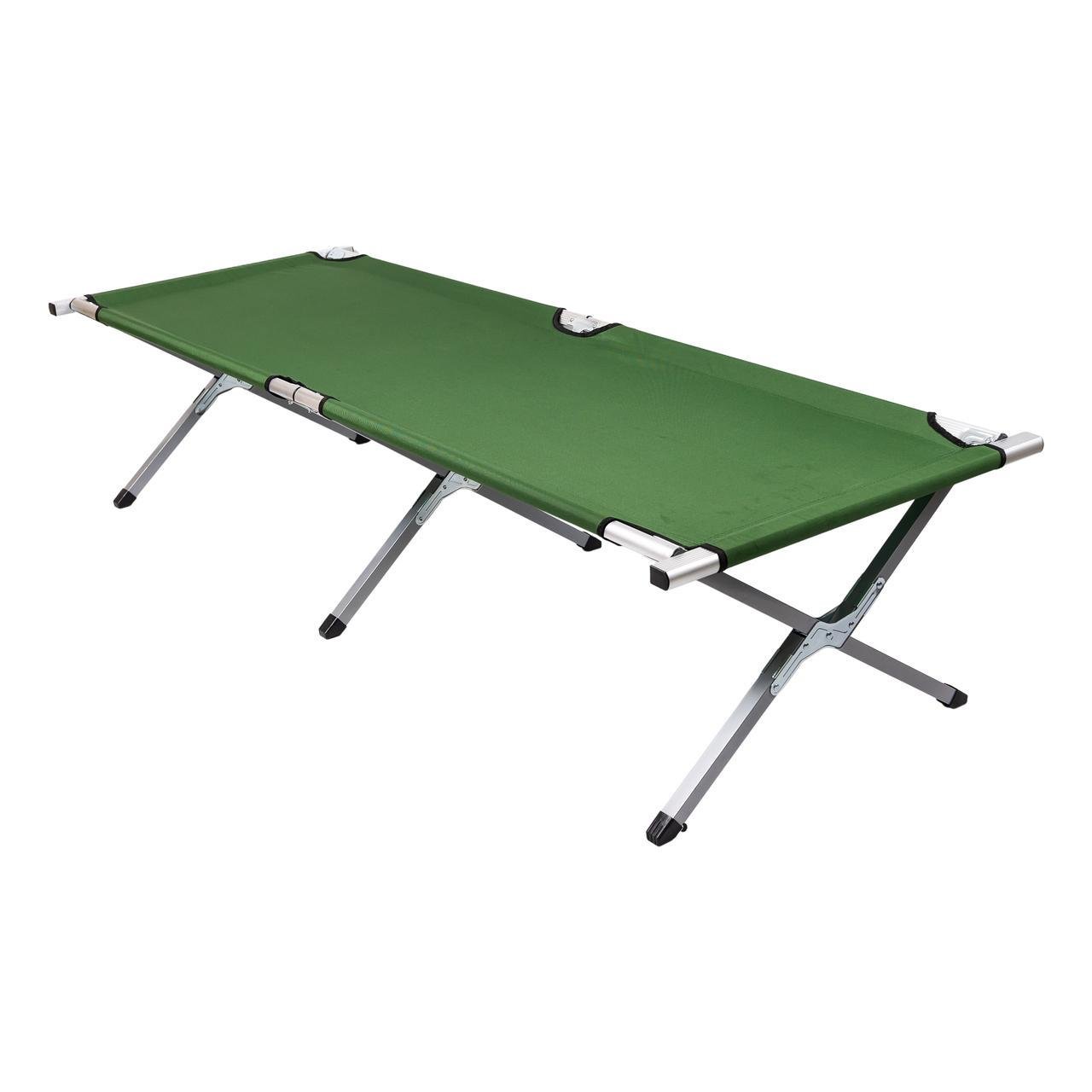 Лежак раскладной туристический 190х70х44 см Зеленый