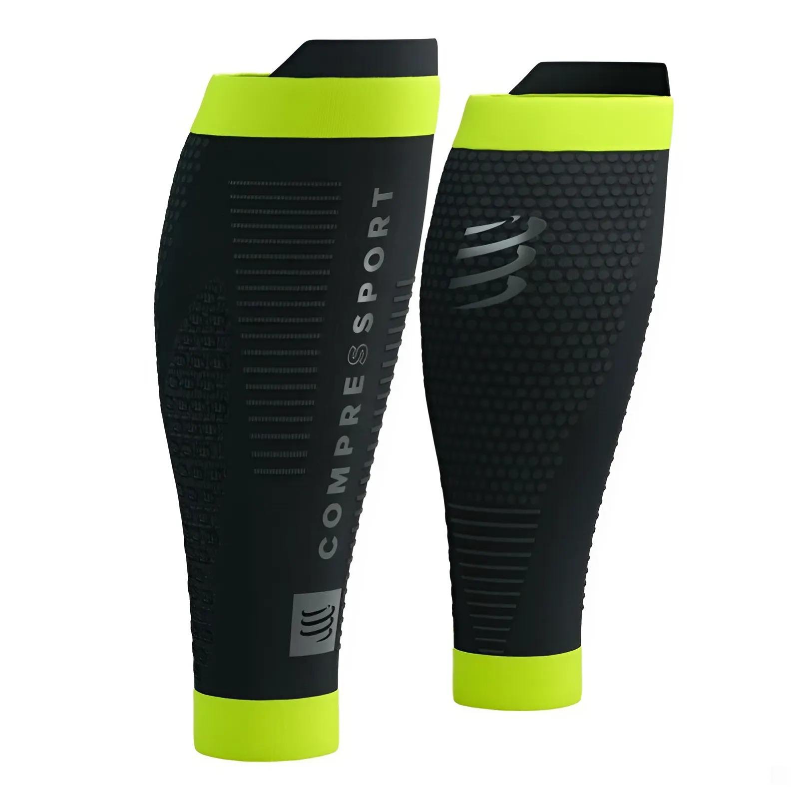 Компресійні гетри спортивні Compressport R2 3.0 Flash T4 42-46 см Black/Fluo Yellow (CCSU3099016T4)