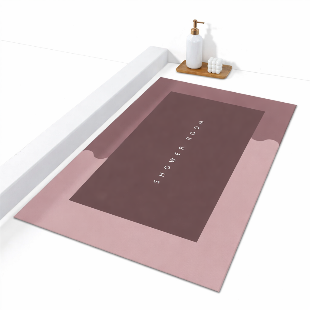 Коврик для ванной комнаты влагопоглощающий с противоскользящим покрытием 40х60 см Розовый (2913)