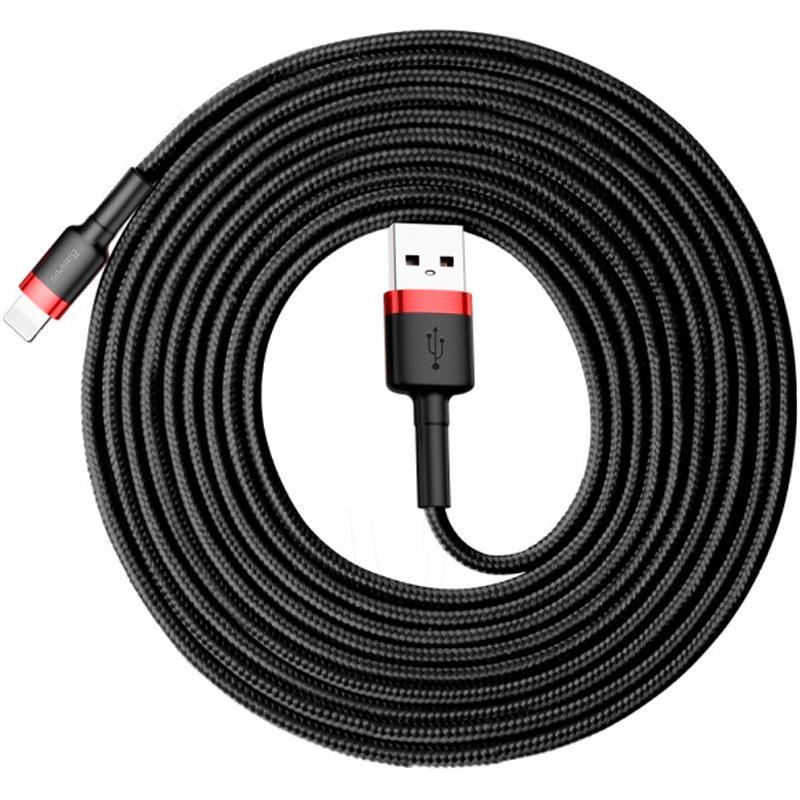 Кабель Baseus CALKLF-R91 Cafule Cable USB to Lightning 2A 3 м Black/Red