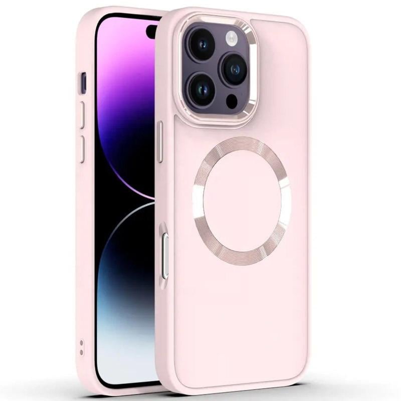 Чехол для телефона iPhone 16 Pro Max металлический с MagSafe Розовый (Bl-0708S)