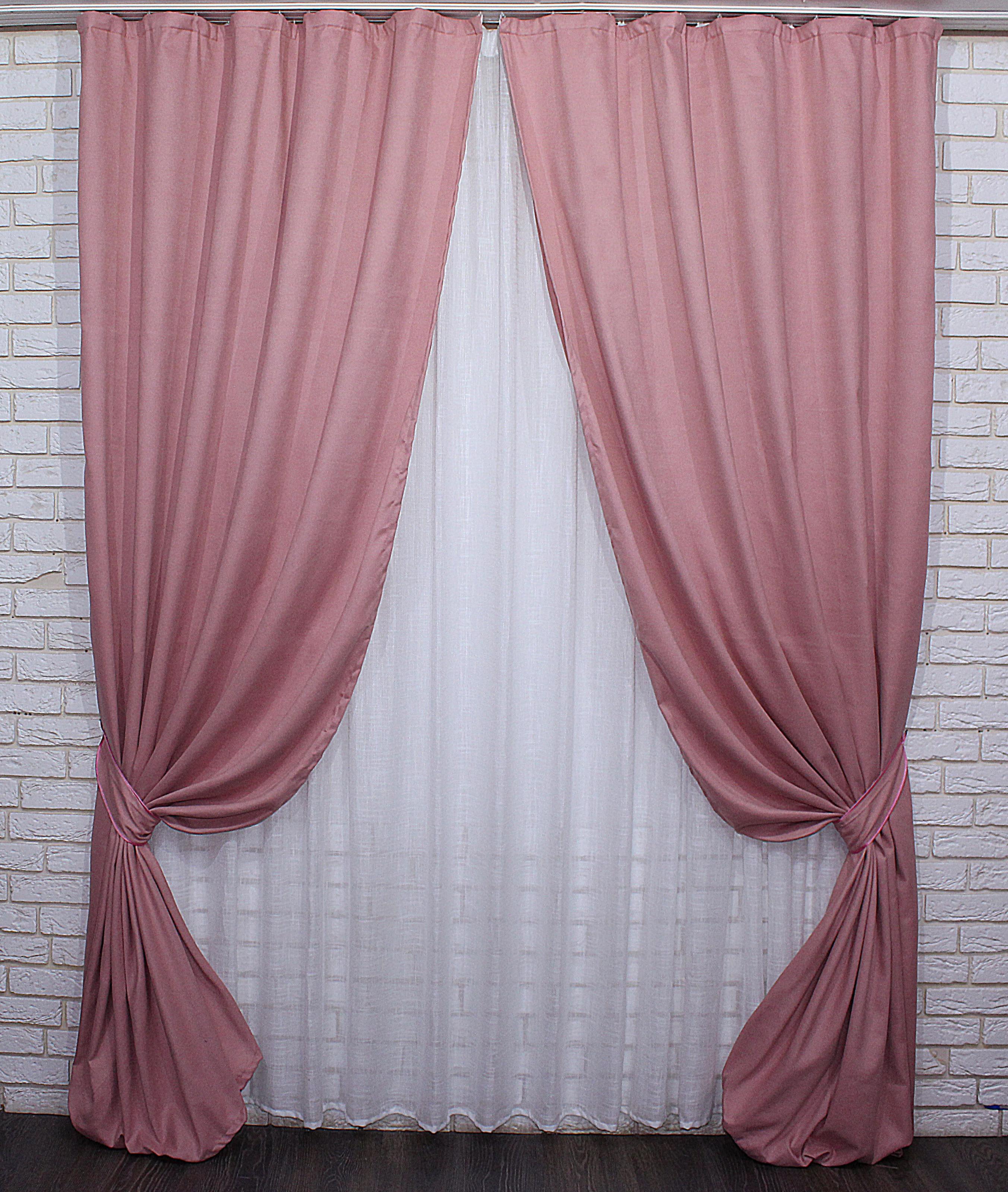 Комплект штор VR-Textil Petek № 791ш микровелюр 150х270 см 2 шт. Пудровый (30-569)