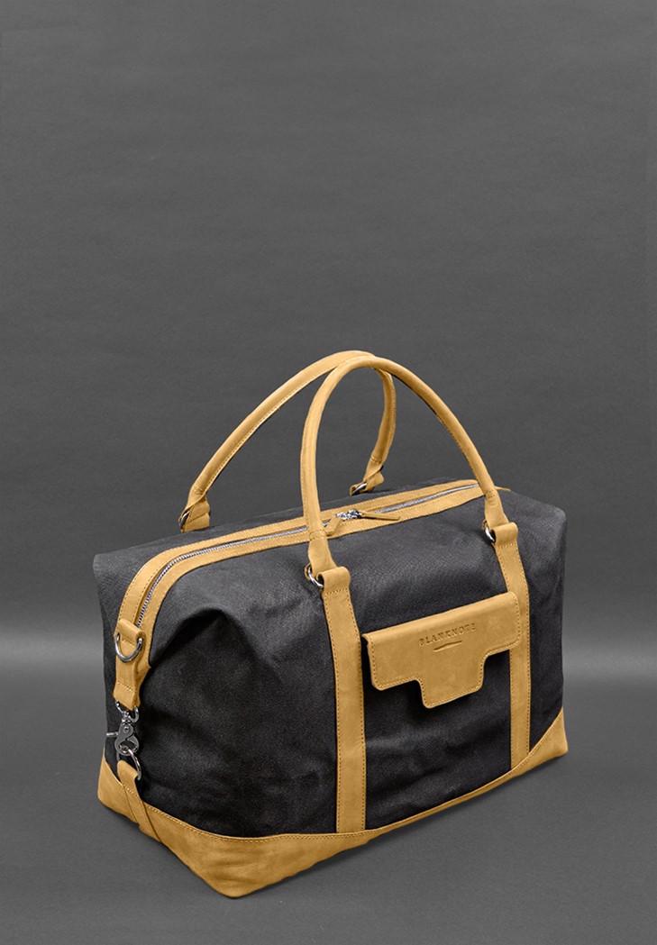 Дорожня сумка з канвасу та натуральної шкіри Crazy Horse Жовтий (A-028782) - фото 2 Дорожня сумка з канвасу та натуральної шкіри Crazy Horse Жовтий (A-028782) - фото 2