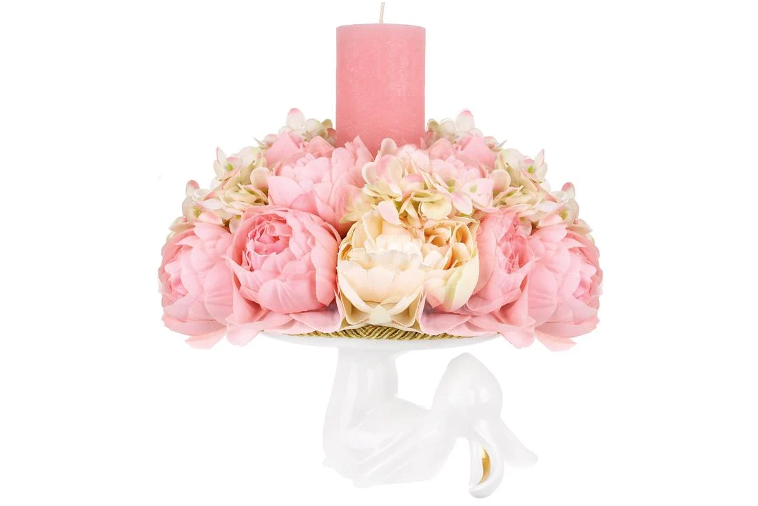 Подсвечник декоративный BonaDi с цветами 32 см (RM4-935)