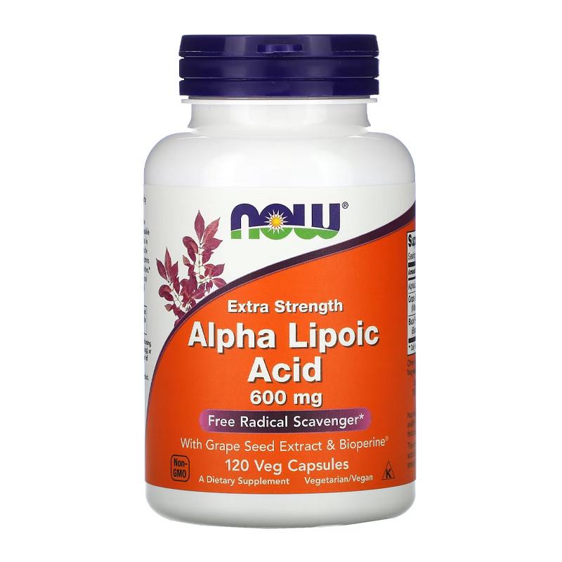 Альфа-ліпоєва кислота NOW Alpha Lipoic Acid Extra Strength 600 мг 120 капс. (10461-01)