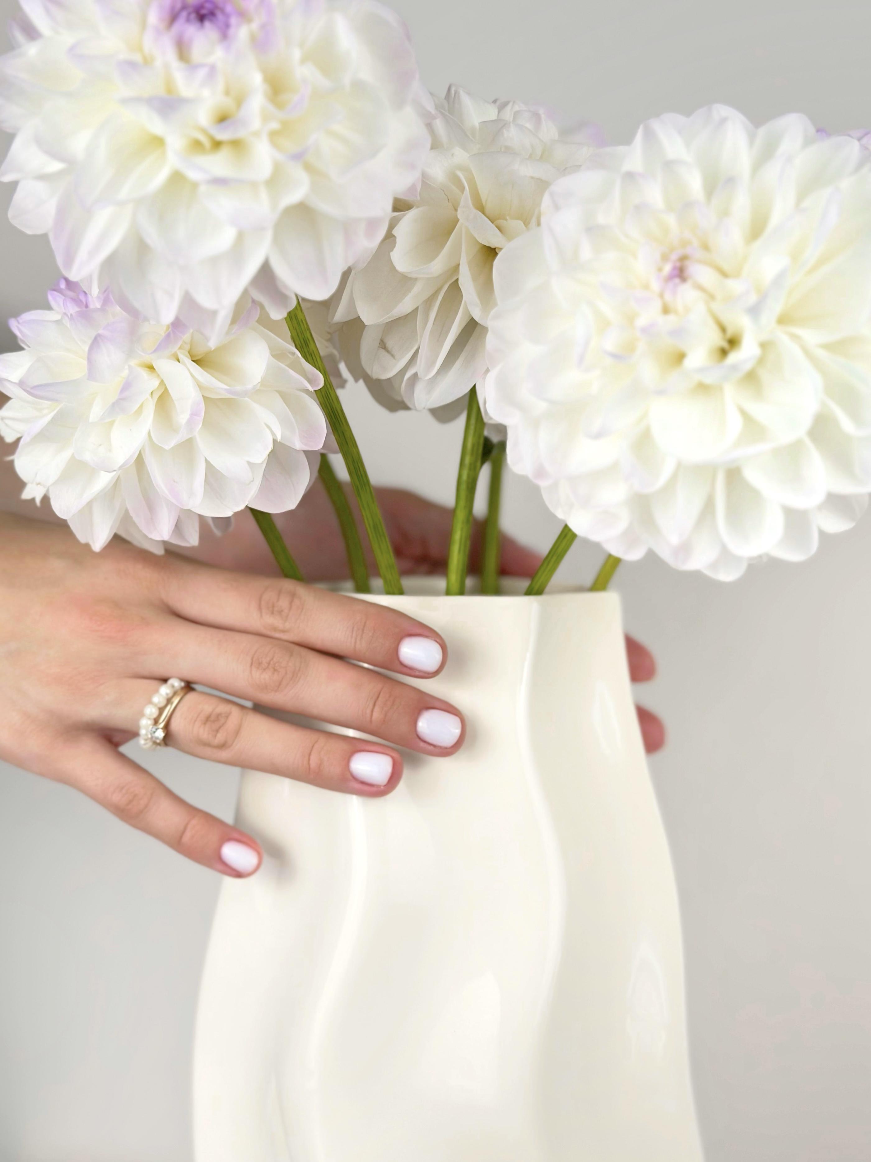 Ваза для цветов и декора глиняная керамическая Волна 30 см Бежевый (4001-9) - фото 2