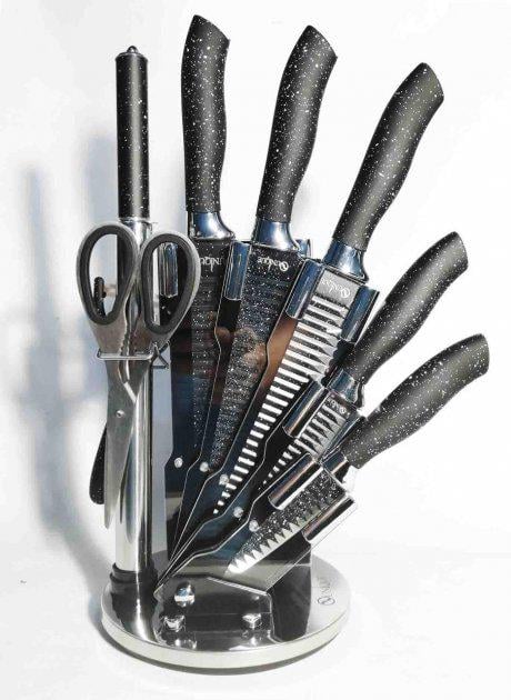 Набір ножів Unique з підставкою 9 пр. (29094993)
