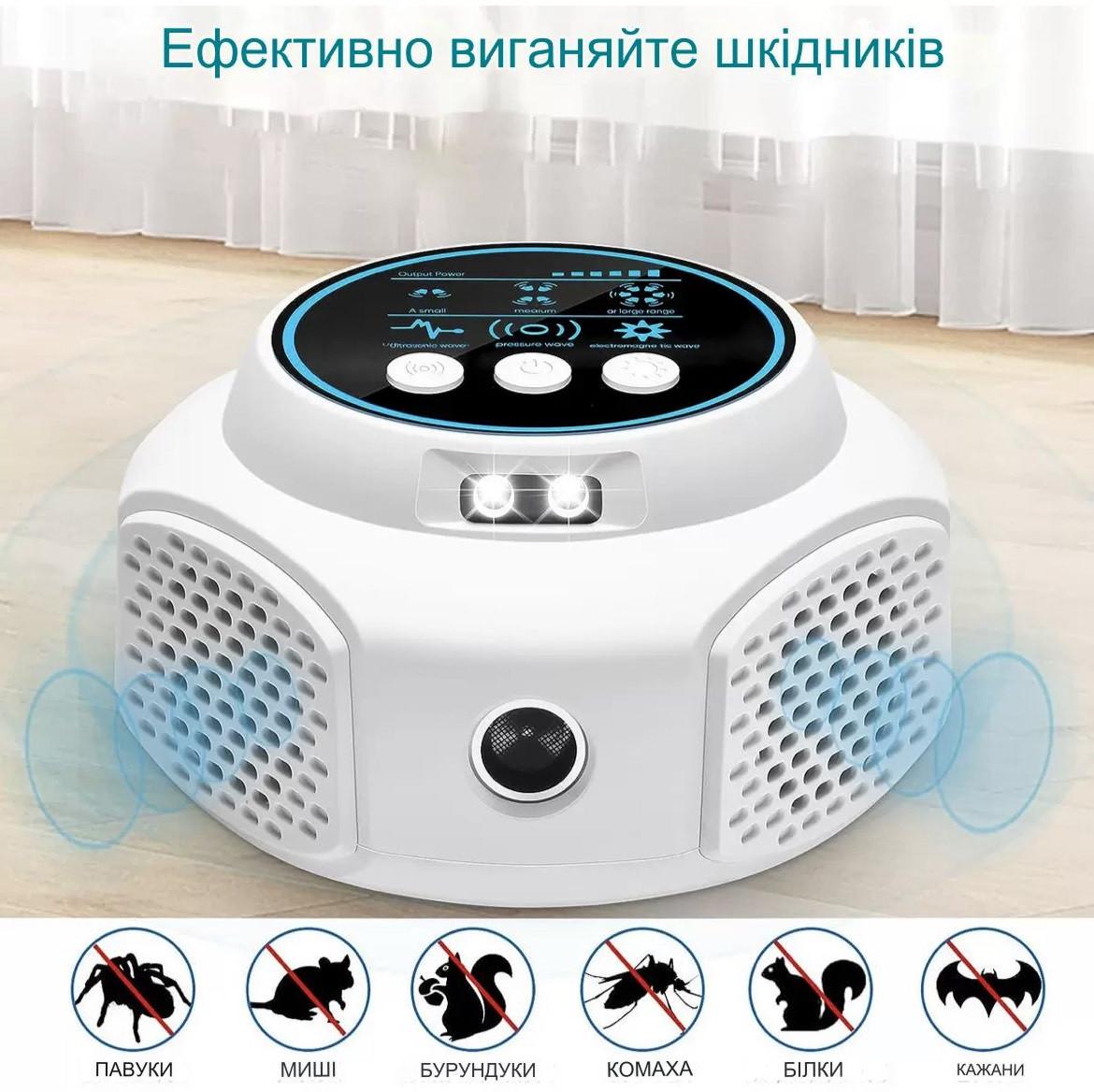 Відлякувач мишей/щурів/гризунів та комах Ultrasonic UR03 ультразвуковий White - фото 3