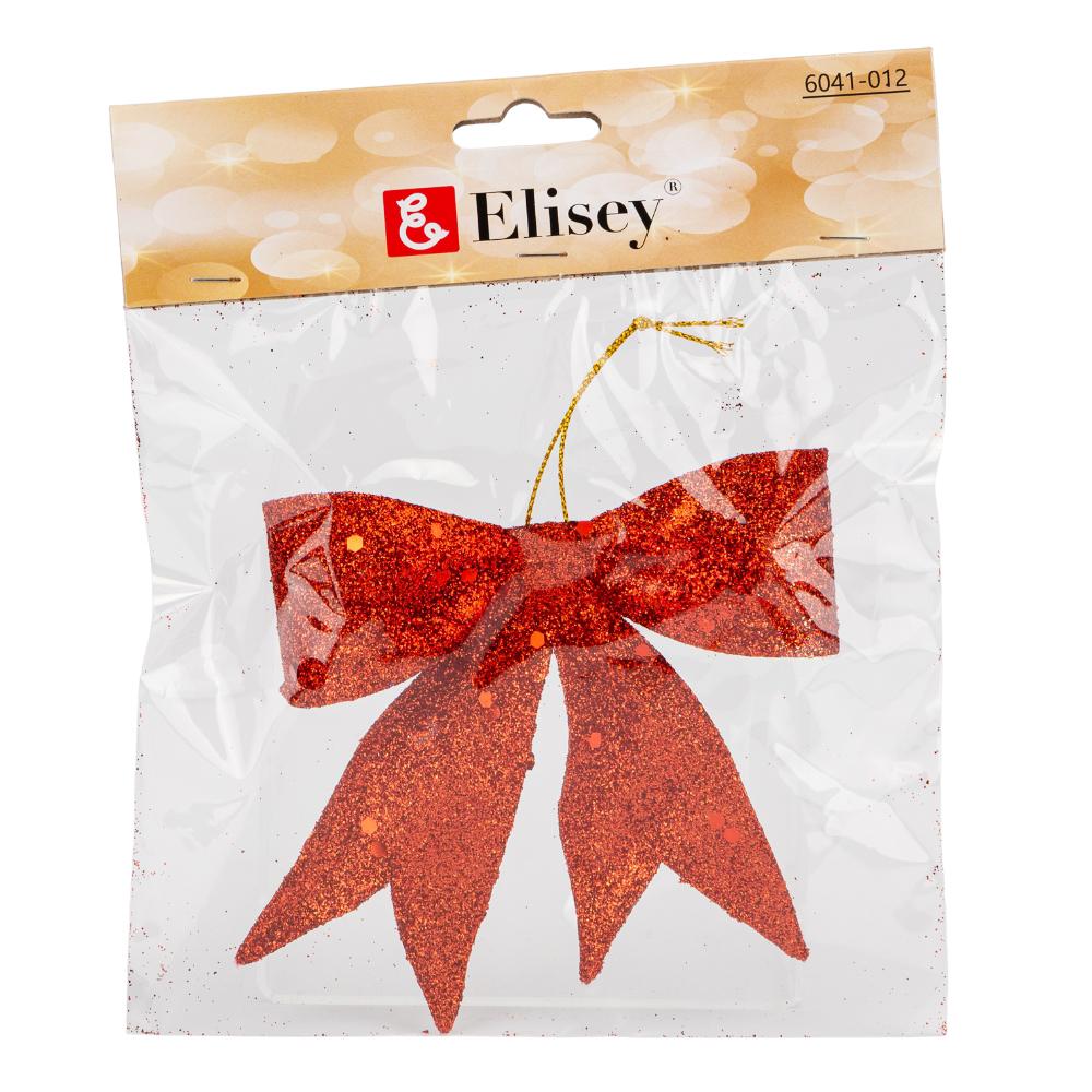 Игрушка на елку Elisey Блестящий бантик 11 см Красный (NH-106-K-109) - фото 2