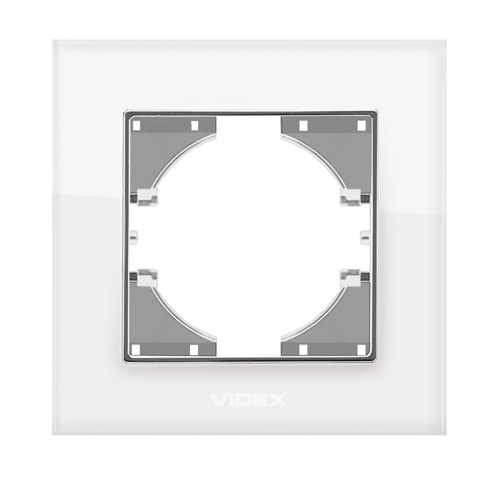 Рамка одномісна горизонтальна Videx Binera Біле скло (00000018182)