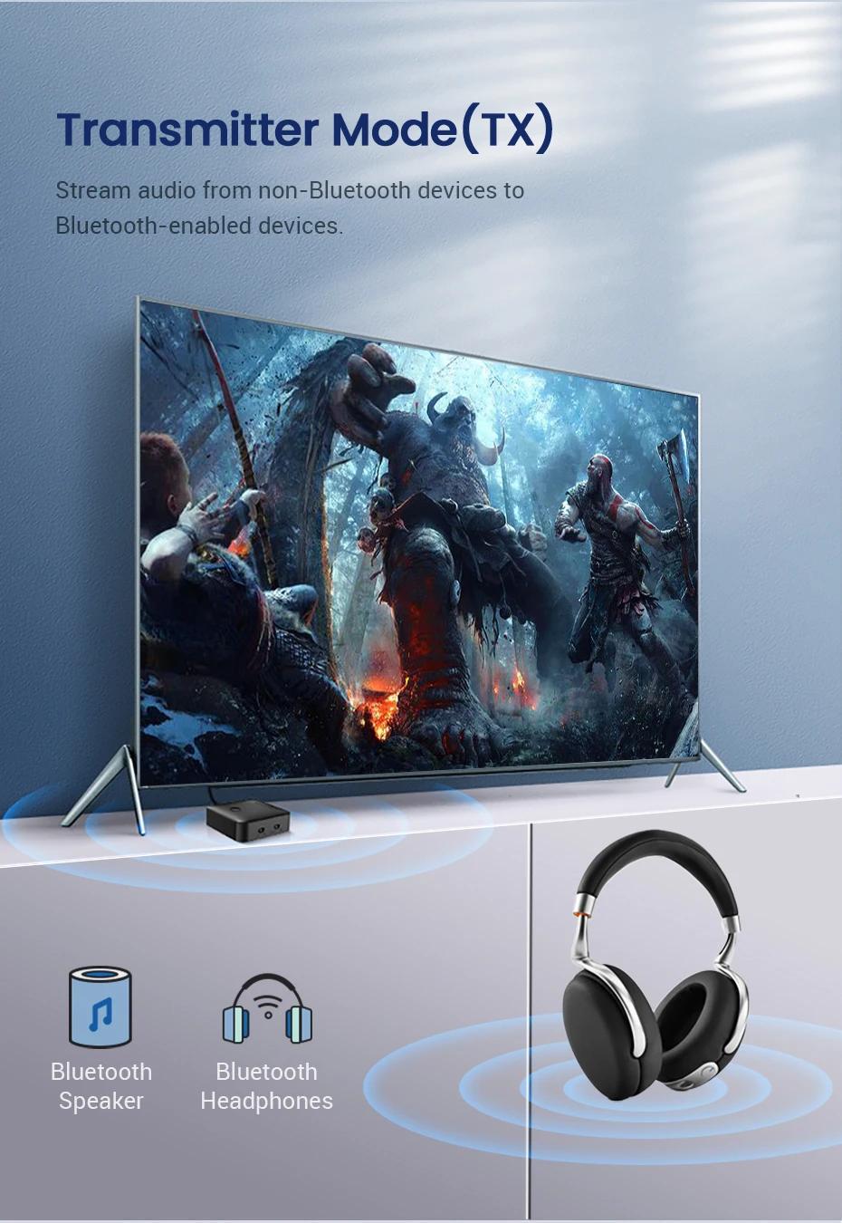 Адаптер UGREEN Bluetooth 5.0 приймач-передавач USB-3,5 мм minijack AUX/SPDIF aptX HD LL Чорний (70158) - фото 17 Адаптер UGREEN Bluetooth 5.0 приймач-передавач USB-3,5 мм minijack AUX/SPDIF aptX HD LL Чорний (70158) - фото 17