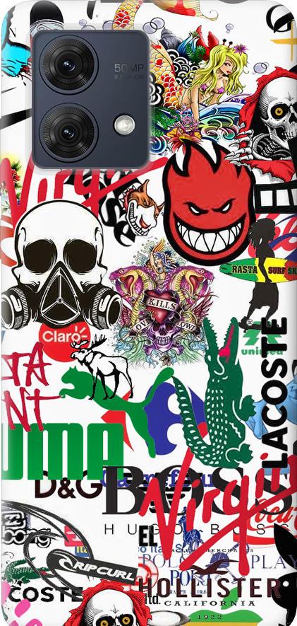 Чохол на Motorola Moto G84 Many different logos (4022u-3344-42517)