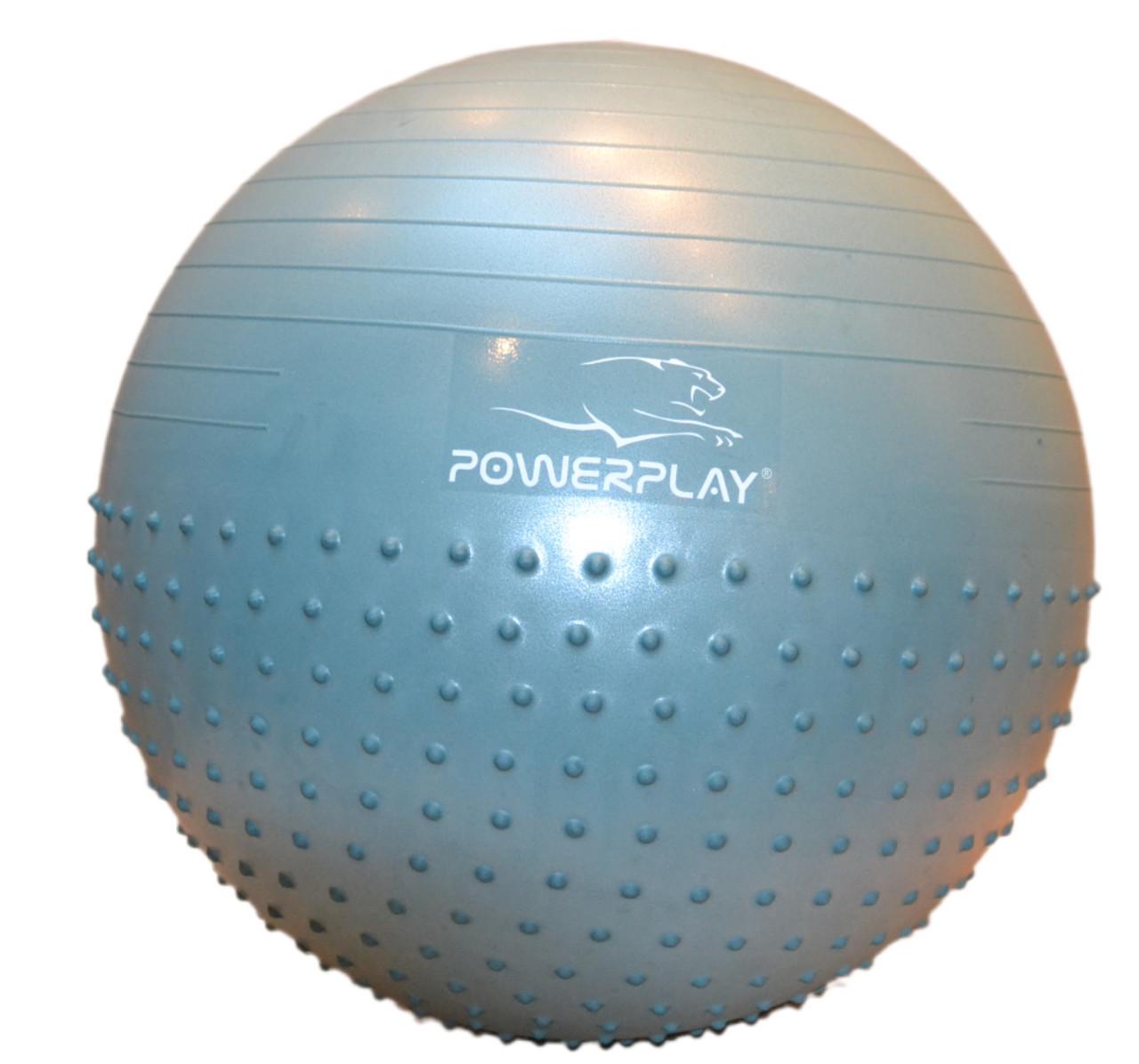 Мяч для фитнеса полумассажный PowerPlay 4003 Gymball с помпой Ø65 см Зеленый (A-012442) - фото 6