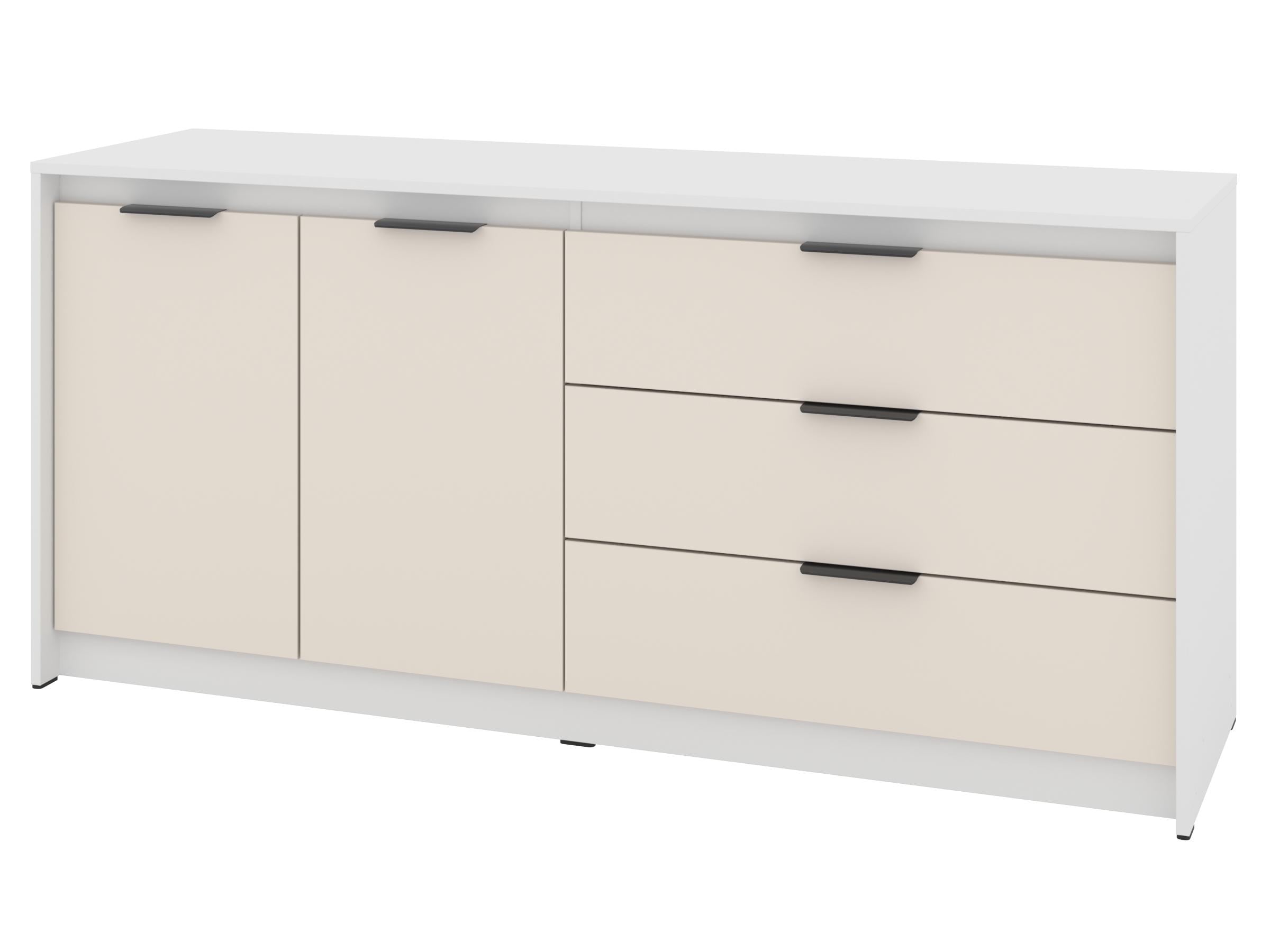 Комод с ящиками PEHOTIN К-2+3 ДСП 160х45,3х73,7 см Белый/Кашемир (PN-100429)