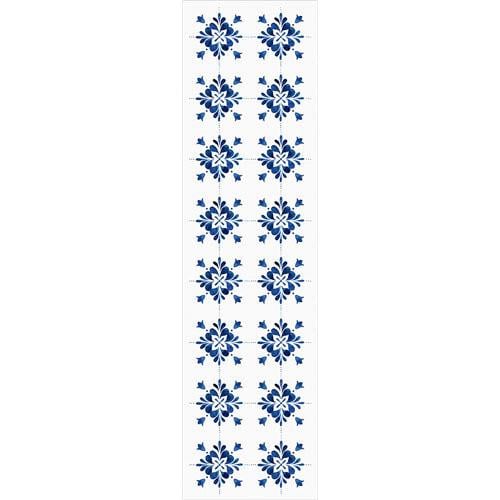 Дорожка на стол Узор синего цвета 150x40 см (DR_24A039)