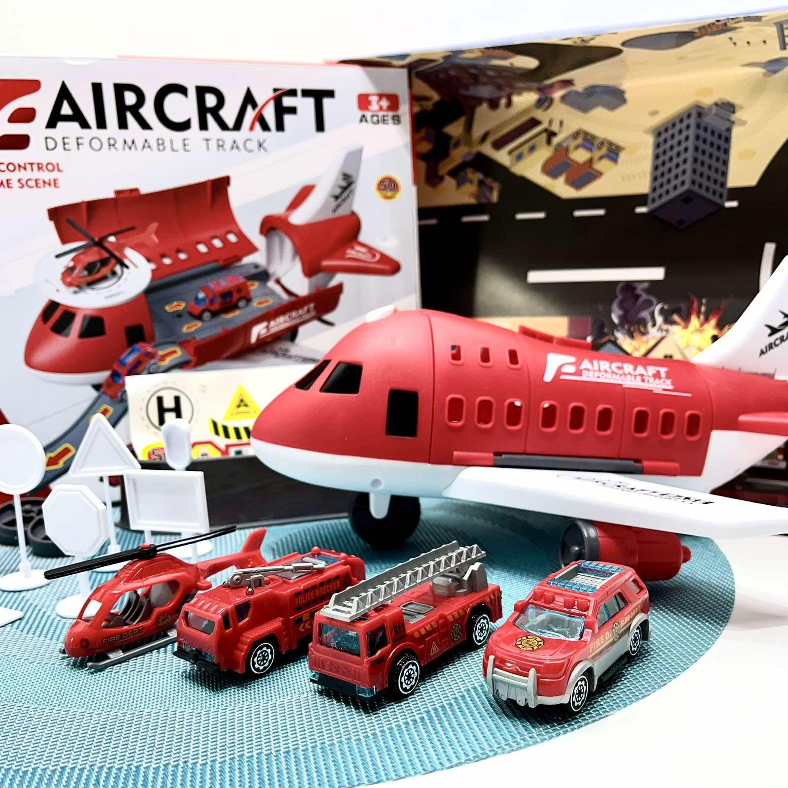 Игрушечный самолет парковка музыкальная с машинками 4 шт. Красный (8825A) Игрушечный самолет парковка музыкальная с машинками 4 шт. Красный (8825A)