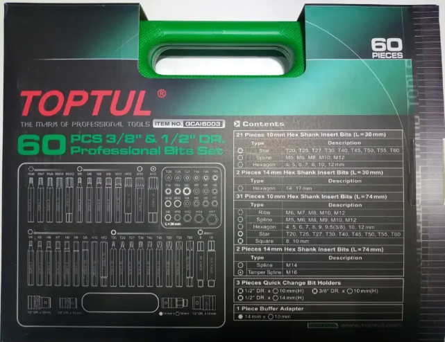 Набор бит Toptul 60 шт. (24190999) - фото 5