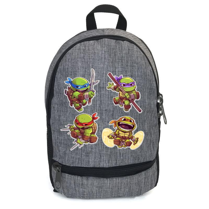 Школьный рюкзак Cappuccino Toys ninja turtle-06 с принтом Черепашки ниндзя 12,5 л Серый (1381809905)