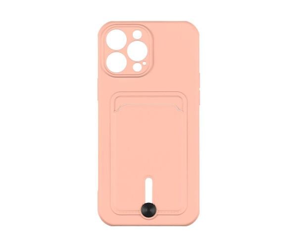 Чехол накладка TPU Colorfull Pocket Card для Apple iPhone 14 Pro Max 19.Pink sand