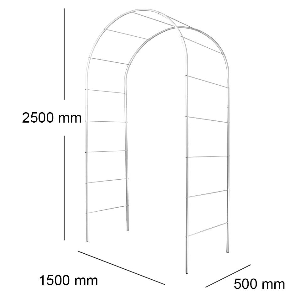 Опора для растений арка садовая 2500х1500х500 мм d 20 мм/d 8 мм (АС-D20/D8-2500*1500*500) - фото 2