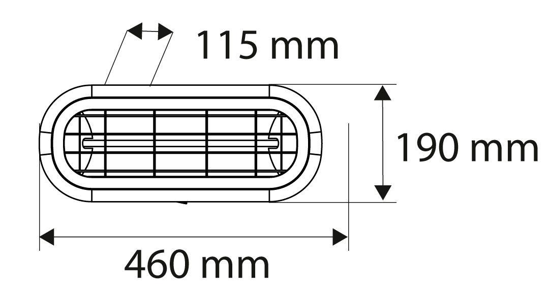 Інфрачервоний обігрівач Neo Tools IP65 2000 Вт 24 м2 11,5х46х19 см (VERC-90-032) - фото 2