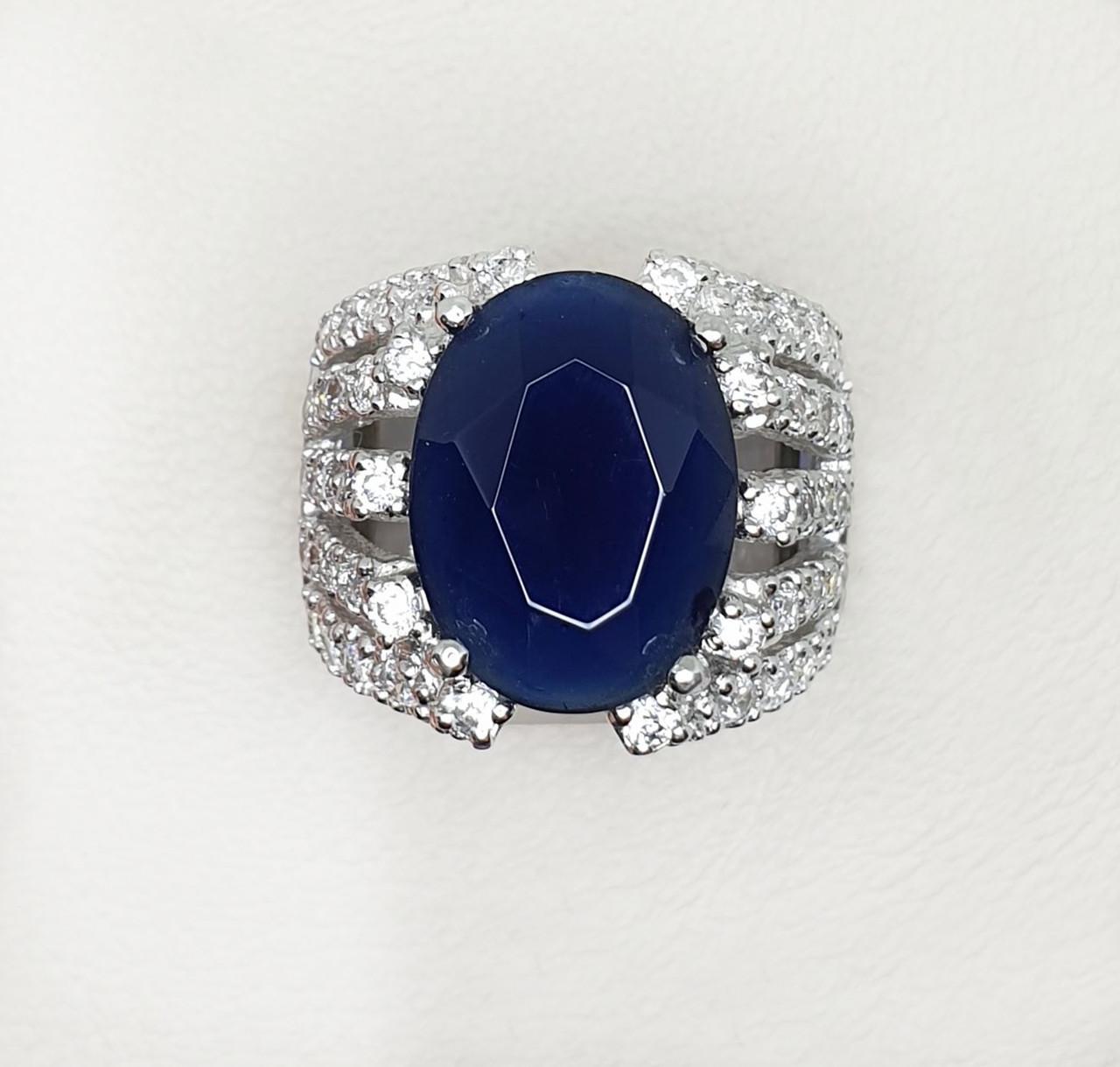 Кольцо серебряное с сапфиром р. 18 12,32 г (1403113481)