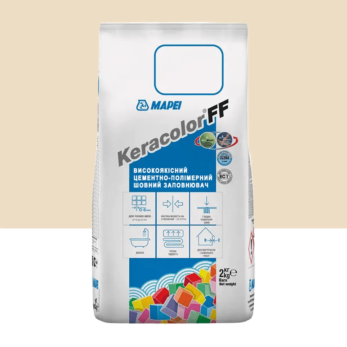 Фуга цементная для швов Mapei Keracolor FF 130 2 кг Жасмин (000018574)