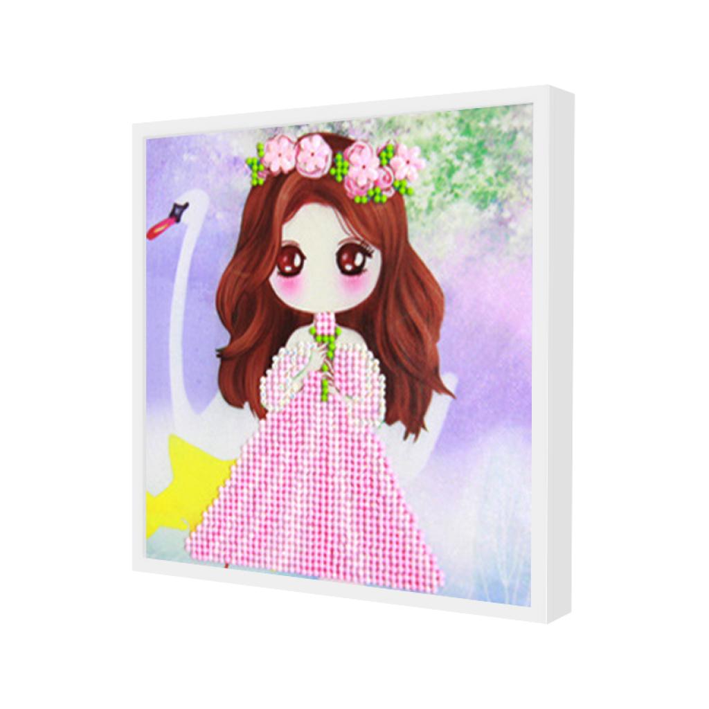 Алмазна мозаїка Lesko DIY 1026 Принцеса-лебідь 20х20 см (1377895)