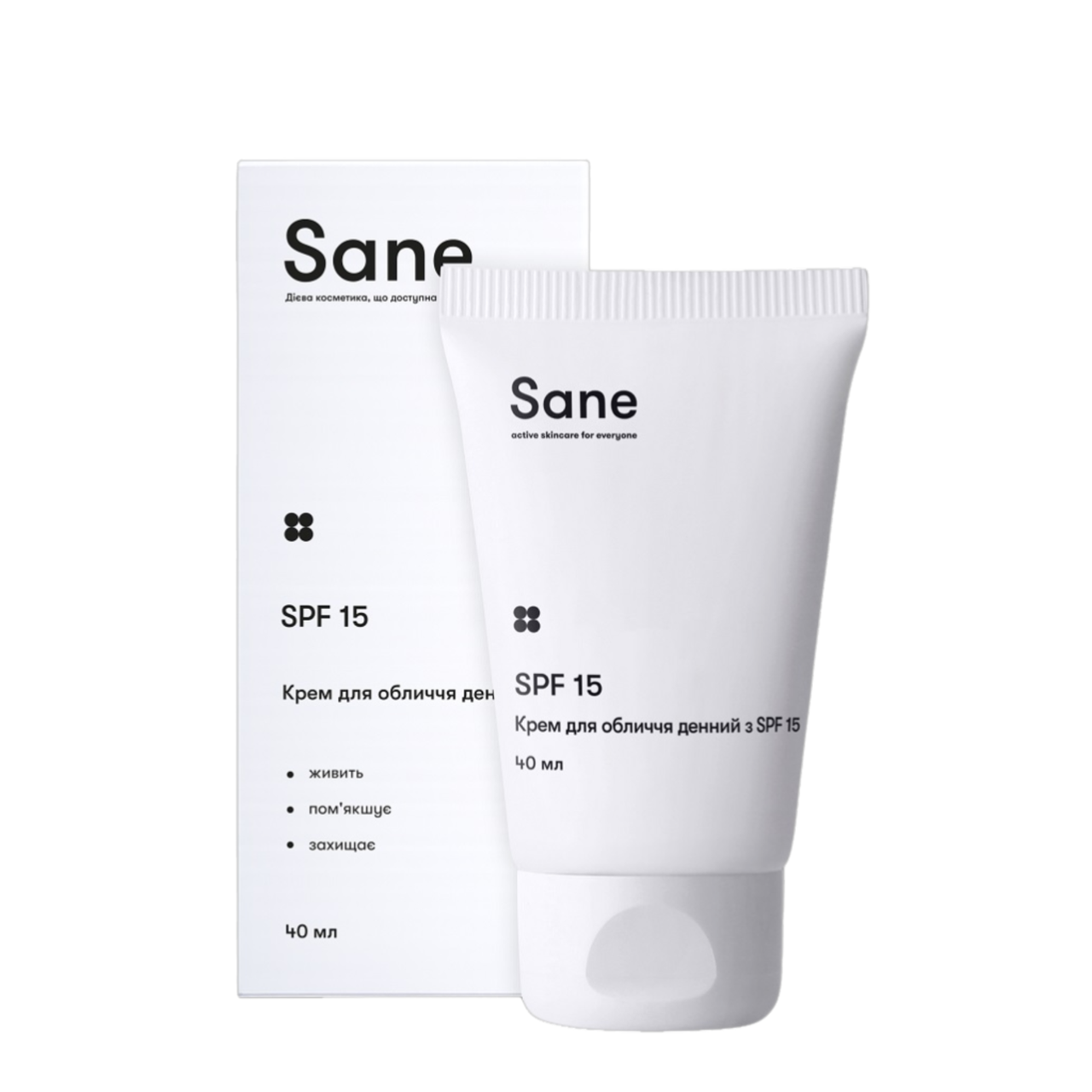 Крем для лица дневной Sane с SPF 15 для питания и защиты 40 мл