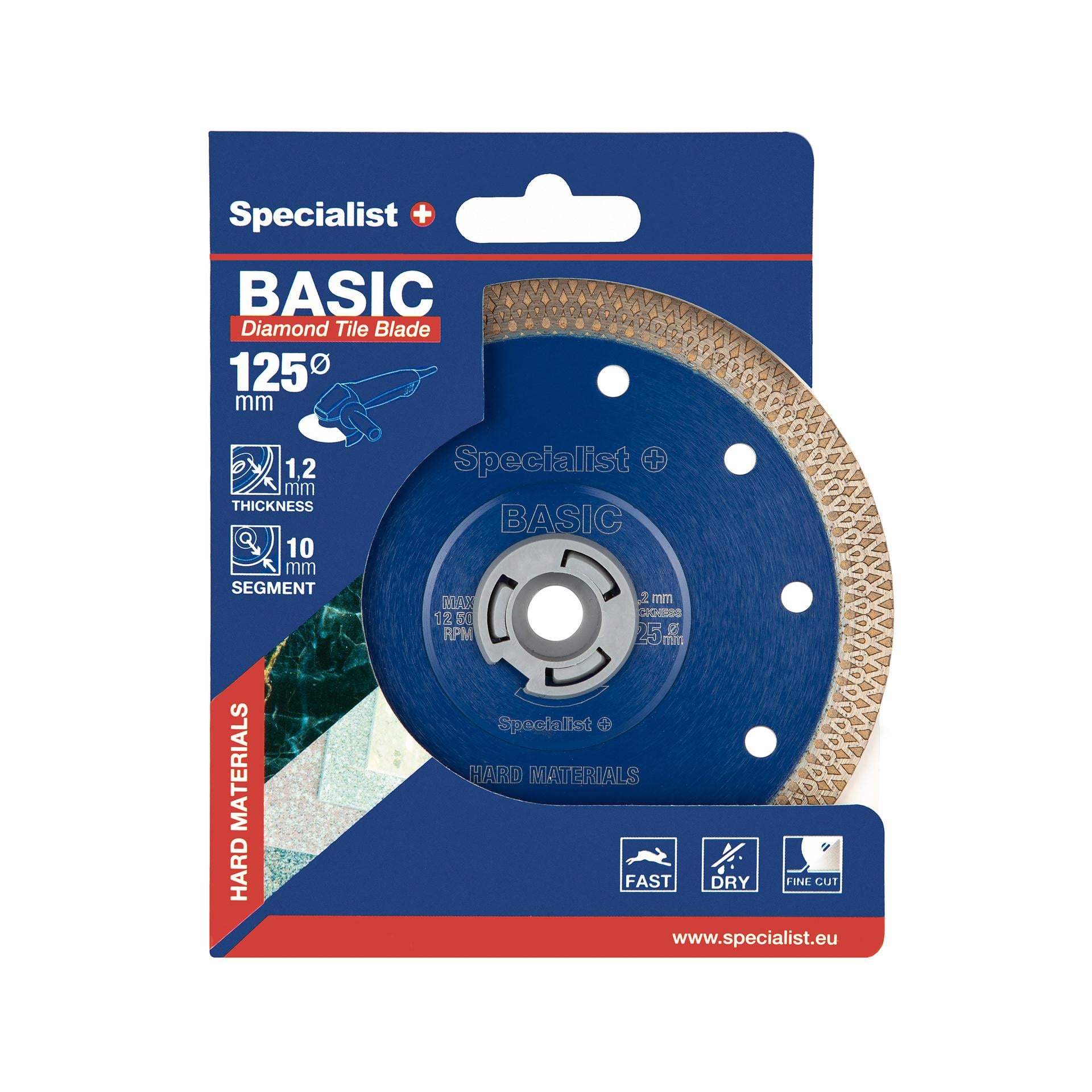 Диск алмазный Specialist+ Britva Basic для гранита и мрамора 125x1,2x22 мм (11/2-4125B)
