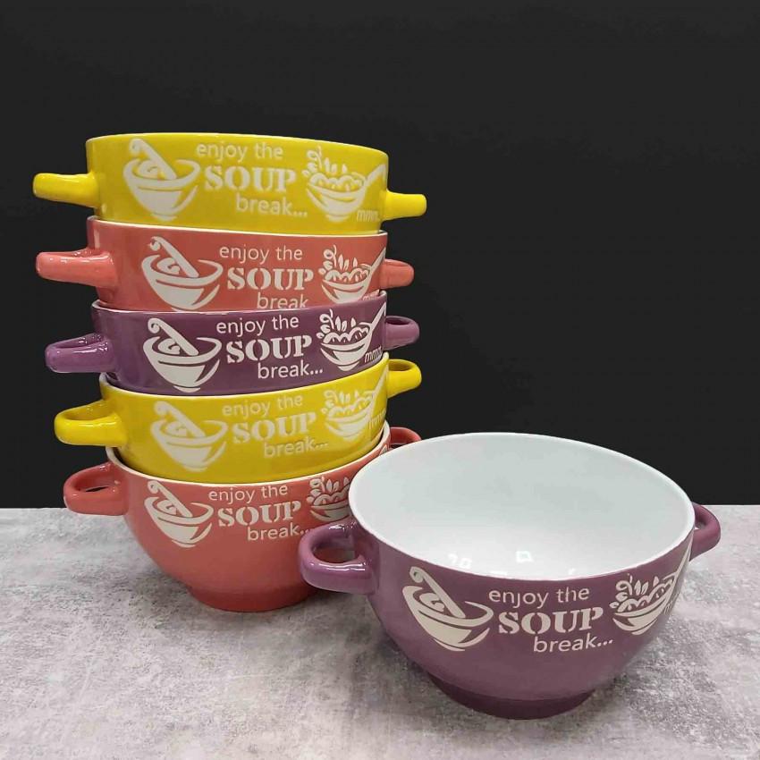 Набір бульйонниць-піал з ручками SNT SOUP 19933 кераміка 650 мл 6 шт. (1529693597) - фото 3 Набір бульйонниць-піал з ручками SNT SOUP 19933 кераміка 650 мл 6 шт. (1529693597) - фото 3