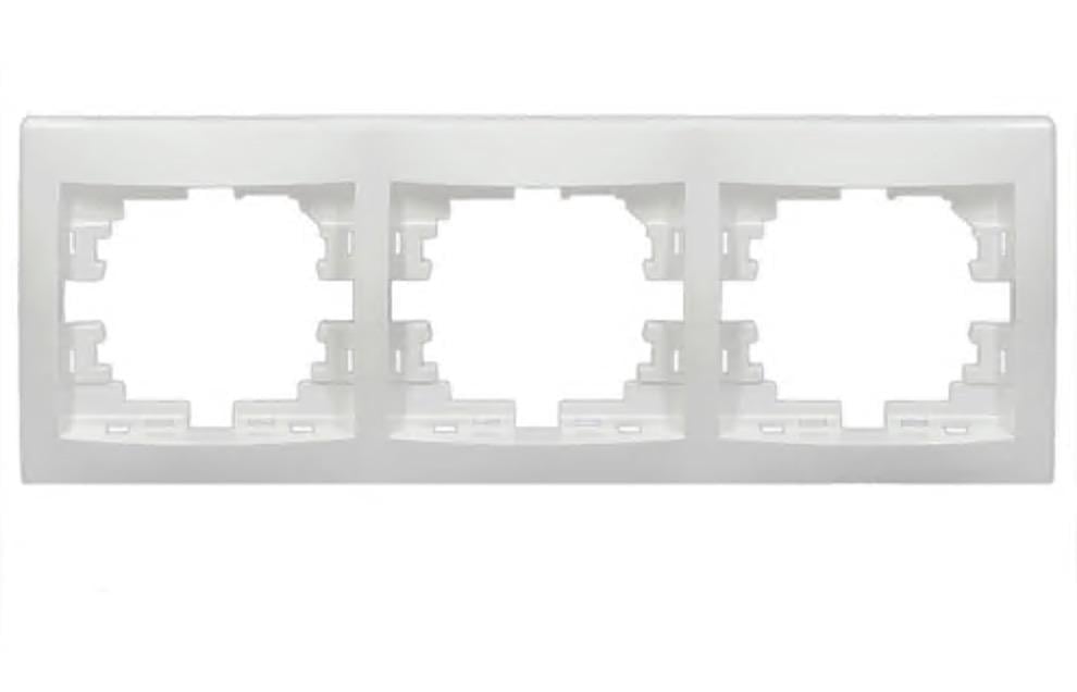 Рамка трехместная горизонтальная Lezard Mira Белый (00000000566)