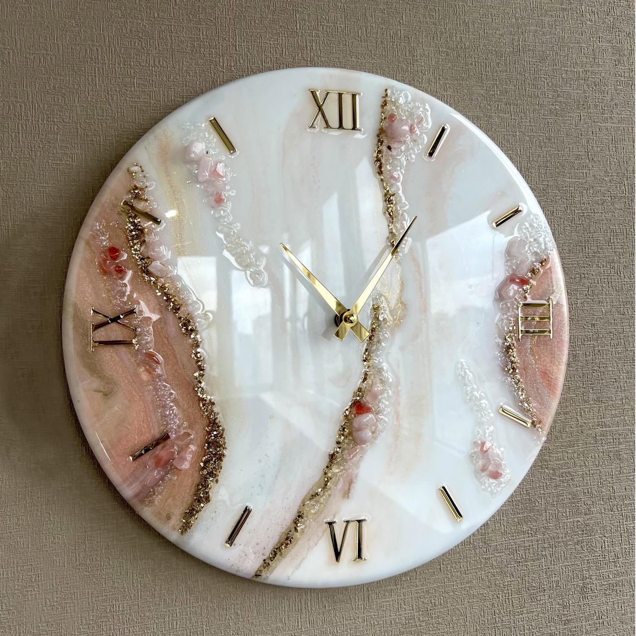 Часы настенные круглые из эпоксидной смолы EPOXY M177 40x40 см