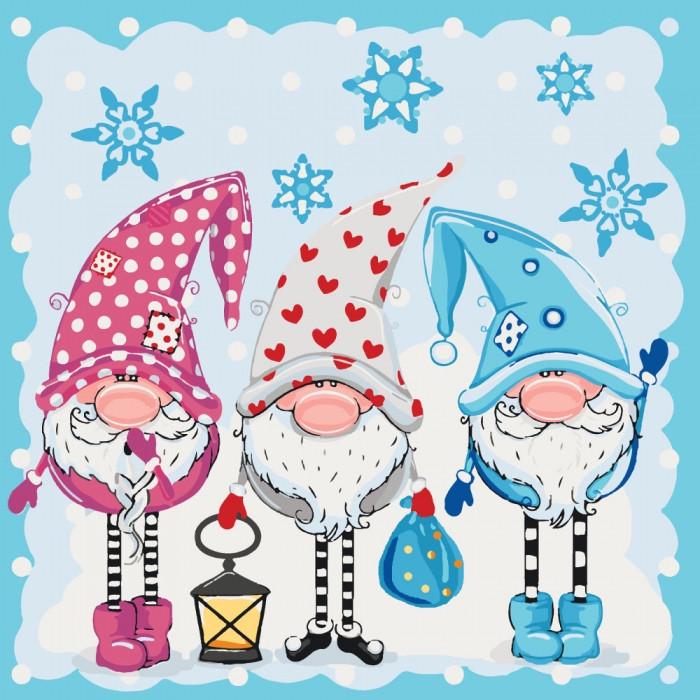 Картина по номерам Ідейка Дети Маленькие помощники 40x40 см (KHO2327)